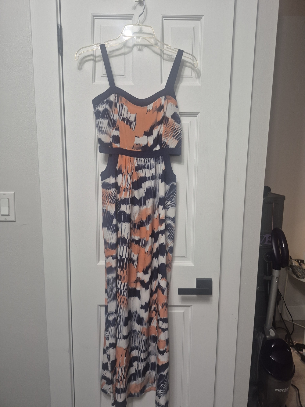 Soprano Coral, Navy & White Printed Maxi Dress